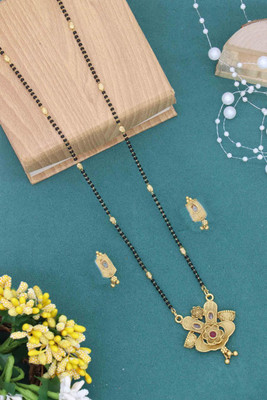 Springal Alloy Gold-plated Gold, Black Jewellery Set(Pack of 1)