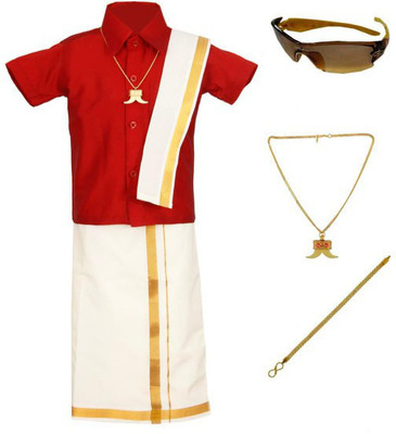 Kids Stylish Boys Festive & Party Shirt & Dhoti Set(Maroon Pack of 1)