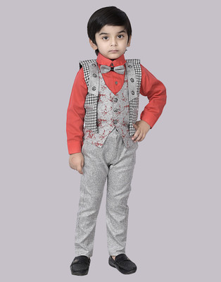 Good Doo Apparel's Baby Boys Festive & Party Shirt, Waistcoat and Pant Set(Multicolor Pack of 1)