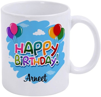 epheriwala Happy Birthday Arneet Ceramic Coffee Mug(350 ml)