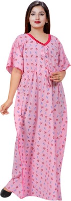 Swastik Stuffs Women Nighty(Pink)