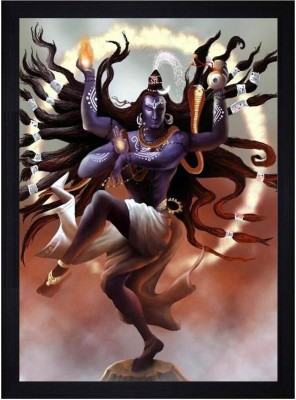 Chaque Decor Lord Shiva Roop Texture Paper Framed Art Print Digital Reprint 19.25 inch x 13.25 inch Painting(With Frame)