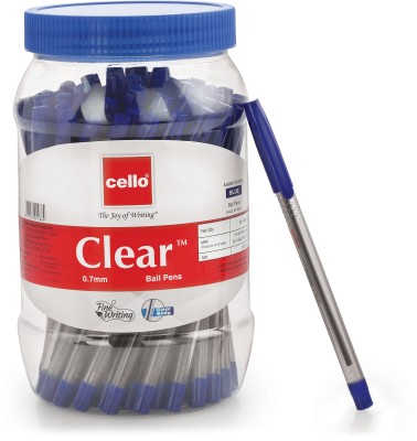 Cello Clear Jar of Ball Pen(Pack of 60, Blue)