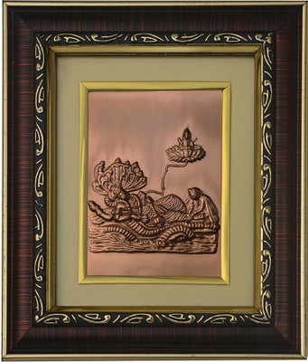 Pray Everyday Lakshmi Vishnu Ji Copper Photoframe | Lakshmi Vishnu Ji Frame for Home Temple| God's & Goddesses Photoframes | Hindu God & Goddesses Frames | Spiritual & Religious Frame