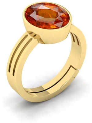 VPRGEM Gomed Ring 9.00 Ratti for Men and Women Hessonite Gold Plated Ring Brass Crystal Gold Plated Ring