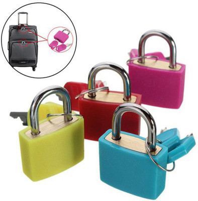 metrotools TRAVEL 4 PC MINI PADLOCK WITH 2 KEYS SET LUGGAGE SUITCASE BAG SAFE SECURE LOCK Safety Lock(Multicolor)