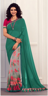 VIRHAN Self Design Daily Wear Georgette Saree(Multicolor)