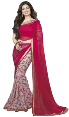 V And V Shop Printed Bollywood Georgette Saree(Multicolor)