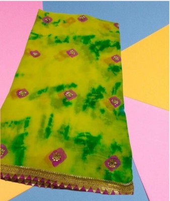 JMD Ent Printed Daily Wear Chiffon Saree(Green)