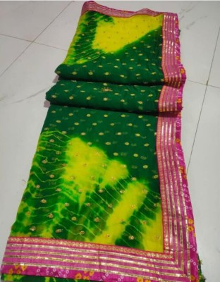 JMD Ent Printed Daily Wear Chiffon Saree(Green)