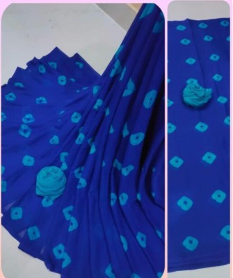 JMD Ent Printed Daily Wear Chiffon Saree(Blue)