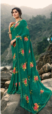 VIRHAN Self Design Daily Wear Georgette Saree(Multicolor)