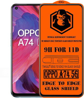 TWIGLO Edge To Edge Tempered Glass for OPPO A74 5G(Pack of 1)