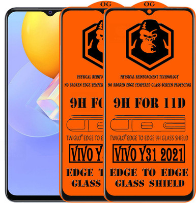 TWIGLO Edge To Edge Tempered Glass for VIVO Y31 2021(Pack of 2)