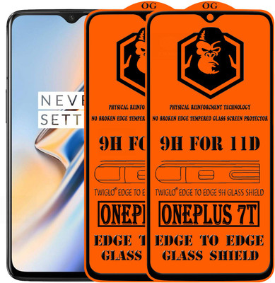 TWIGLO Edge To Edge Tempered Glass for ONEPLUS 7T(Pack of 2)