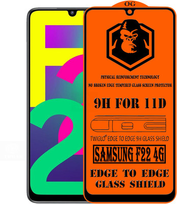 TWIGLO Edge To Edge Tempered Glass for SAMSUNG F22 4G(Pack of 1)