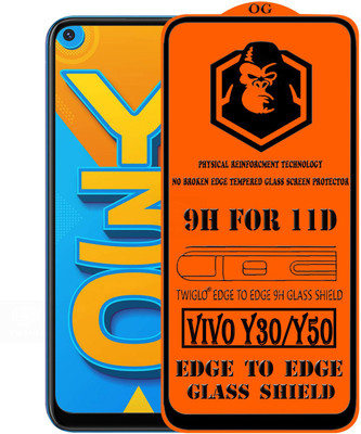 TWIGLO Edge To Edge Tempered Glass for VIVO Y30(Pack of 1)