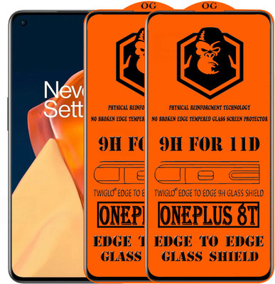 TWIGLO Edge To Edge Tempered Glass for ONEPLUS 8T(Pack of 2)