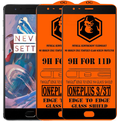 TWIGLO Edge To Edge Tempered Glass for OnePlus 3T(Pack of 2)