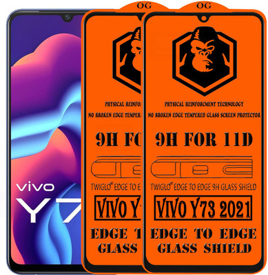 TWIGLO Edge To Edge Tempered Glass for VIVO Y73 2021(Pack of 2)