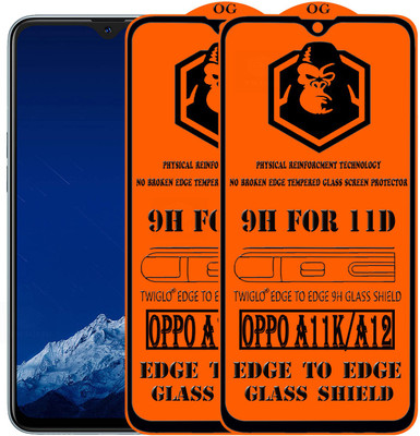 TWIGLO Edge To Edge Tempered Glass for OPPO A12(Pack of 2)