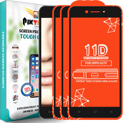 PikTrue Edge To Edge Tempered Glass for Oppo A37f(Pack of 3)