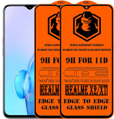 TWIGLO Edge To Edge Tempered Glass for REALME X2(Pack of 2)