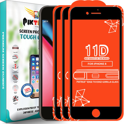 PikTrue Edge To Edge Tempered Glass for Apple iPhone 8(Pack of 3)