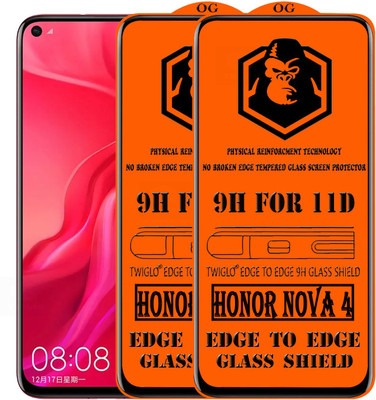 TWIGLO Edge To Edge Tempered Glass for HONOR NOVA 4(Pack of 2)