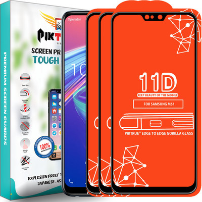 PikTrue Edge To Edge Tempered Glass for Asus Zenfone Max Pro M2(Pack of 3)