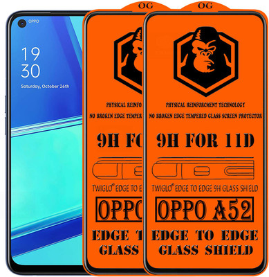 TWIGLO Edge To Edge Tempered Glass for OPPO A52(Pack of 2)