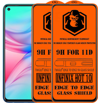 TWIGLO Edge To Edge Tempered Glass for INFINIX HOT 10(Pack of 2)