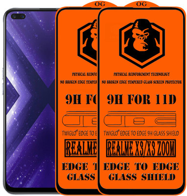 TWIGLO Edge To Edge Tempered Glass for REALME X3(Pack of 2)