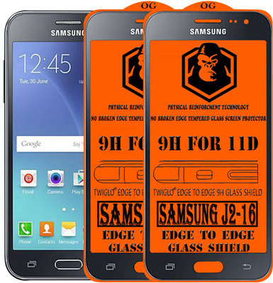 TWIGLO Edge To Edge Tempered Glass for SAMSUNG J2-16(Pack of 2)