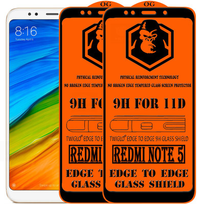 TWIGLO Edge To Edge Tempered Glass for Mi Redmi Note 5(Pack of 2)