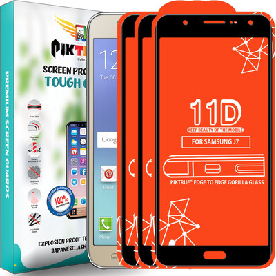 PikTrue Edge To Edge Tempered Glass for Samsung Galaxy J7(Pack of 3)