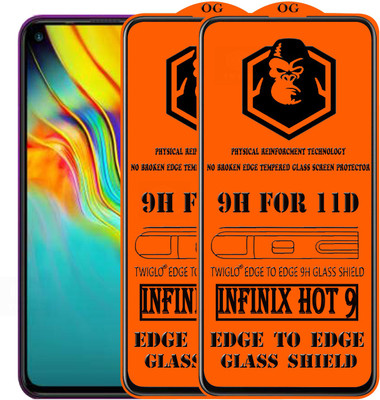 TWIGLO Edge To Edge Tempered Glass for INFINIX HOT 9(Pack of 2)