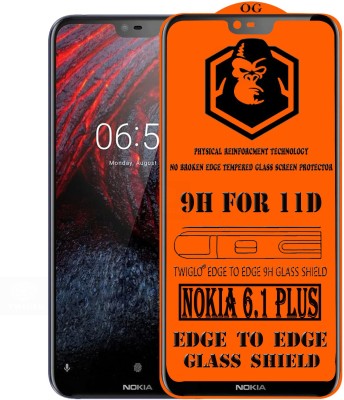 TWIGLO Edge To Edge Tempered Glass for Nokia 6.1 Plus(Pack of 1)