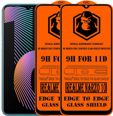 TWIGLO Edge To Edge Tempered Glass for REALME NARZO 10(Pack of 2)