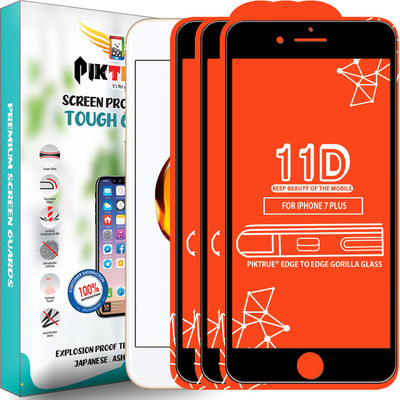 PikTrue Edge To Edge Tempered Glass for Apple iPhone 7 Plus(Pack of 3)