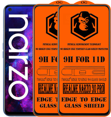 TWIGLO Edge To Edge Tempered Glass for REALME NARZO 30 PRO(Pack of 2)