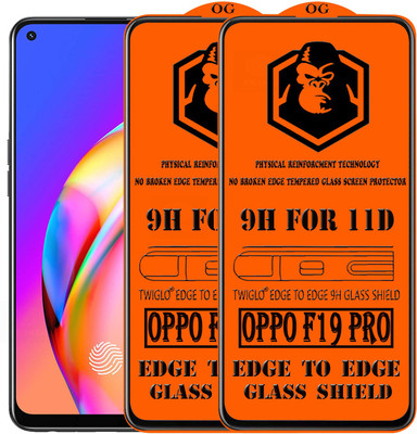 TWIGLO Edge To Edge Tempered Glass for OPPO F19 PRO(Pack of 2)