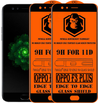 TWIGLO Edge To Edge Tempered Glass for OPPO F3 PLUS(Pack of 2)