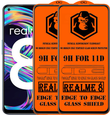 TWIGLO Edge To Edge Tempered Glass for REALME 8(Pack of 2)