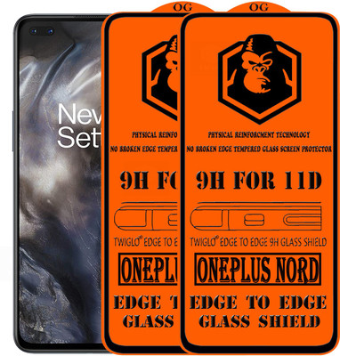 TWIGLO Edge To Edge Tempered Glass for ONEPLUS NORD(Pack of 2)