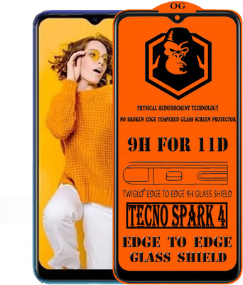 TWIGLO Edge To Edge Tempered Glass for TECNO SPARK 4(Pack of 1)