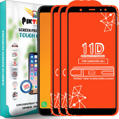 PikTrue Edge To Edge Tempered Glass for Samsung Galaxy A6+(Pack of 3)