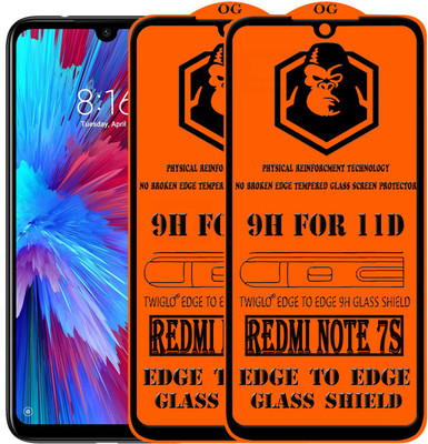 TWIGLO Edge To Edge Tempered Glass for REDMI NOTE 7S(Pack of 2)