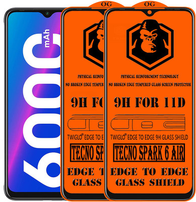 TWIGLO Edge To Edge Tempered Glass for TECNO SPARK 6 AIR(Pack of 2)