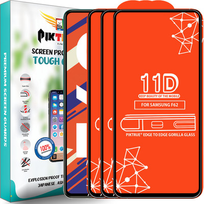 PikTrue Edge To Edge Tempered Glass for Samsung Galaxy F62(Pack of 3)